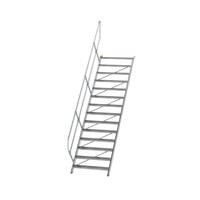 Treppe 45° Stufenbreite 1000 mm, 14 Stufen, Aluminium geriffelt