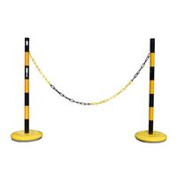 Barrier post set with chain