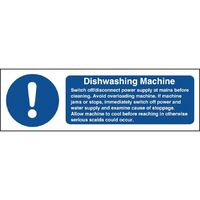 Vogue Sign - Dishwasher Machine - Safety / Informational Poster 100X300mm