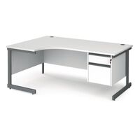 Essential office ergonomic desk with fixed pedestal