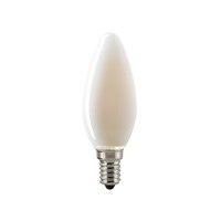 LED Filamentlampe KERZE, 230V, Ø 3.5cm / L 9.7cm, E14, 4.5W 2700K 400lm 300°, dimmbar, Opal schattenfrei