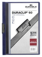 DURACLIP 60 A4 Document Clip Folder Dark Blue (Pack 25) - 220928