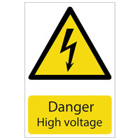 Draper 72237 'Danger High Voltage' Hazard Sign 200x 300mm