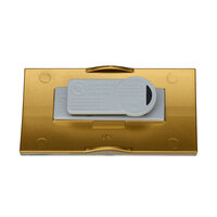 Badge / plaque d'identité / plaque nominative "Podio Paper | doré laqué avec aimant "Premium"-Extrastark