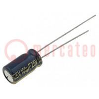 Kondensator: elektrolytisch; low ESR; THT; 100uF; 25VDC; ±20%