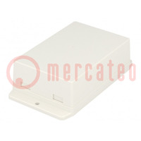Enclosure: multipurpose; X: 70.6mm; Y: 105mm; Z: 35.5mm; ABS; white