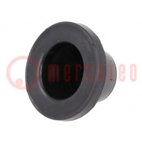 Grommet; Ømount.hole: 38mm; rubber; black; Panel thick: max.2mm