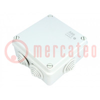 Enclosure: junction box; X: 113mm; Y: 113mm; Z: 57mm; wall mount