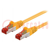 Patch cord; S/FTP; 6; sodrat; CCA; PVC; sárga; 0,5m; 27AWG