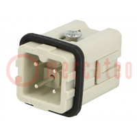 Connector: HDC; contact insert; male; CKS; PIN: 4; 3+PE; size 21.21