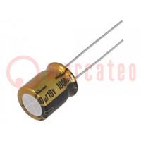 Kondensator: elektrolityczny; THT; 1000uF; 10VDC; Ø10x12,5mm; ±20%