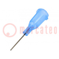 Needle: steel; 0.5"; Size: 24; straight; 0.31mm; Body: light-blue