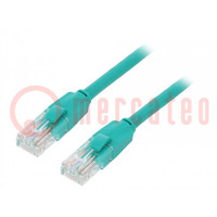 Patch cord; U/UTP; 6; CCA; PVC; green; 2m; RJ45 plug,both sides