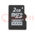 Memory card; industrial; microSD,MLC; 2GB; 0÷70°C