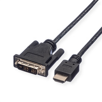 ROLINE Câble de raccordement pour écran DVI (18+1) M /HDMI M, noir, 10 m