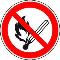 Feuer,offenes Licht und Rauchen verboten Verbotsschild - Verbotszeichen selbstkl. Folie,20cm DIN EN ISO 7010 P003 ASR A1.3 P003