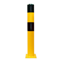 Rammschutzpoller,z. Aufdübeln, 4mm WS,gelb/schwarz,(4 Dübel MW18268 erforderl.)Durchm. 8 x H 120 cm