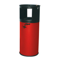 Ascher Standascher Abfallbehälter TKG Kombi Abfallsammler, Florenz, 75 ltr., weiß,rot,grau,schwarz Version: 2 - rot