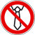Bedienung mit Krawatte verboten Verbotsschild - Verbotszeichen Folienetiketten, gestanzt, 5cm