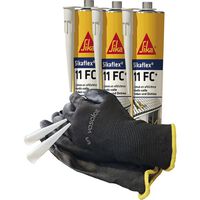 Produktbild zu Sika Sikaflex 11 FC Kleber und Dichtmasse, 3x 300ml betongrau mit 5 Düsenspitzen