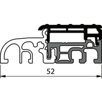 Produktbild zu Balkontürschwelle EIFEL TB-52, 6000 mm, silber eloxiert/grau