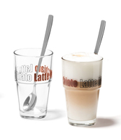 LEONARDO 042555 Kaffeeglas Braun, Edelstahl, Transparent 2 Stück(e) 410 ml