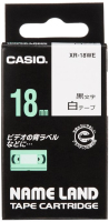 Casio XR-18WE címkéző szalag Fehéren fekete
