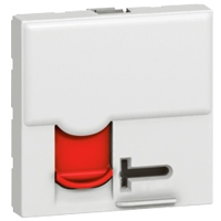 Legrand 076599 wandcontactdoos RJ-45 Rood, Wit