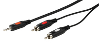 Vivanco 46/04 50 audio kabel 5 m 2 x RCA 3.5mm Zwart