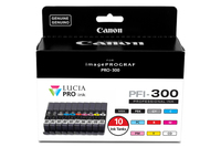 Canon PFI-300 ink cartridge 10 pc(s) Original Cyan, Grey, Magenta, Matte black, Photo black, Photo magenta, Photo yellow, Red, Yellow