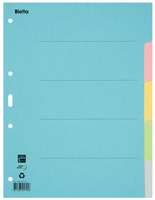 Biella 0461405.00 Tab-Register Leerer Registerindex Karton Blau, Grün, Grau, Pink, Gelb