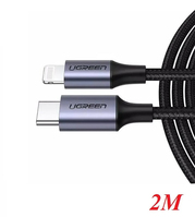 Ugreen 60761 mobiltelefon kábel Fekete 2 M USB C Lightning