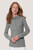 Damen Longsleeve-Poloshirt MIKRALINAR®, grau meliert, XL - grau meliert | XL: Detailansicht 7