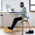 Relaxdays Fußstütze Schreibtisch, Fußablage mit Rollen, ergonomischer Fußhocker, Massage & Entspannung, Bambus, natur