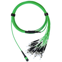 BlueOptics LWL MPO/8xST Duplex Breakout Kabel OM5 50 Meter