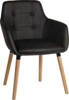 Contemporary 4 Legged Upholstered Reception Chair Black (Pack 2) - 6929PU-BLACK -