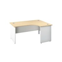 Jemini Right Hand Radial Panel End Desk 1600x1200mm Maple/White KF805465