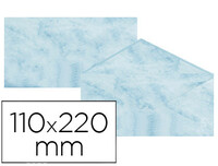 Sobre Fantasia Marmoleado Azul 110X220 mm 90 Gr Paquete de 25