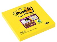 Post-it® Super Sticky Notes, 76 x 76 mm, Neon geel (pak 12 x 90 vel)