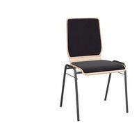 Drevená škrupinová stolička NUKI, čalúnená, podstavec s povrchovou úpravou,  OJ 4 ks, čalúnenie čierna. kúpiť výhodne v Mercateo