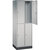 Armario guardarropa de acero de dos pisos INTRO, A x P 620 x 500 mm, 4 compartimentos, cuerpo aluminio blanco, puertas en aluminio blanco.