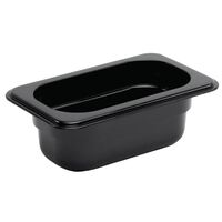 Vogue 1/9 Gastronorm Container Made of Polycarbonate in Black - 0.6L