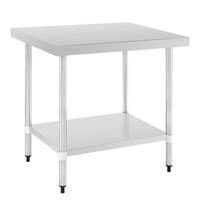 Vogue Stainless Steel Table with Upstand & Galvanised Under Shelf 900x1200x700mm