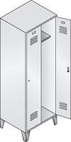 Garderobenschrank ClassicB610xT500xH1850 mm RAL 7035, 2 Abteile mit 150 mm hohen