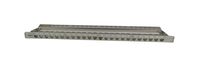 Patch Panel 24xTP,CAT6A, incl.Keystone Slim-line/Short, 19", 0.5HE, Lichtgrau, Synergy 21,