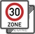Verkehrszeichen VZ 274.1-40 Tempo 30-Zone doppelseitig, 840 x 840, 2mm flach, RA 1