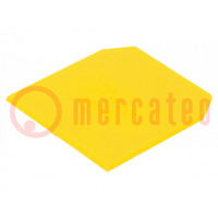 Plaque d'extrémité/de séparation; jaune; Larg: 1mm; polyamide
