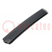 Hole and edge shield; L: 10m; black; H: 21mm; W: 10mm; industrial