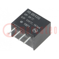 Converter: DC/DC; 2W; Uin: 4.5÷5.5V; Uout: 12VDC; Iout: 167mA; SIP4