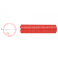 Connector: 4mm banana; socket; 20A; 1kV; 38mm; red; nickel plated